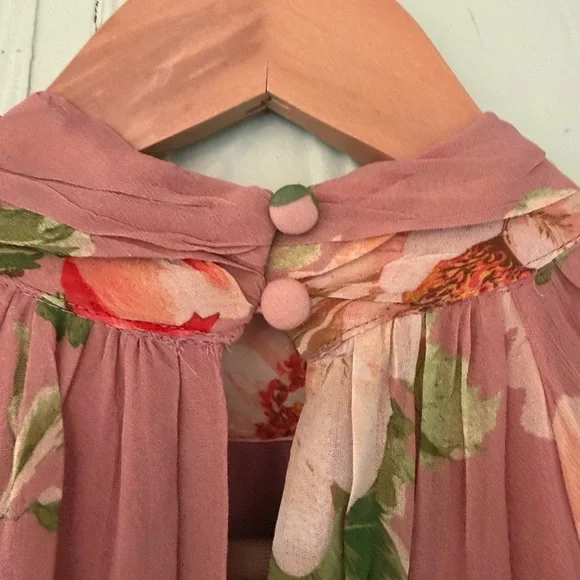 BNWT! Anthropologie The Somerset Long-Sleeve Mock-Neck Chiffon Maxi Dress, XS - Picture 11 of 16